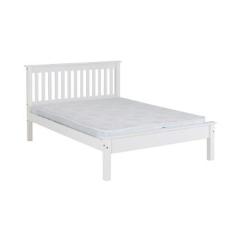 Monaco 4 Feet 6 Inches Bed Low Foot End - L204 x W148 x H102.5 cm - White