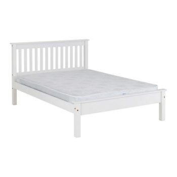 Monaco 5 Feet Bed Low Foot End - L213 x W163 x H102.5 cm - White