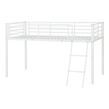 Kora Mid Sleeper Bed - Metal - L130 x W199.5 x H120 cm - White