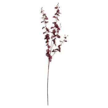 Deep Orchid Spray Artificial Flower (Single Stem) - L20 x W20 x H91 cm - Burgundy