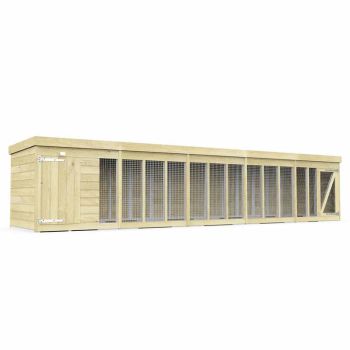 20ft x 4ft Dog Kennel and Run - Wood - L127 x W589 x H127 cm