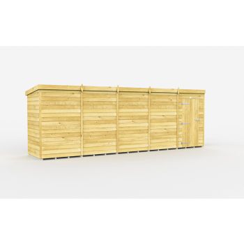 20 x 4 Feet Pent Shed - Single Door Without Windows - Wood - L118 x W589 x H201 cm