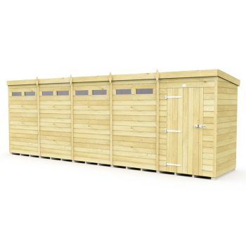 20 x 4 Feet Pent Security Shed - Single Door - Wood - L118 x W589 x H201 cm