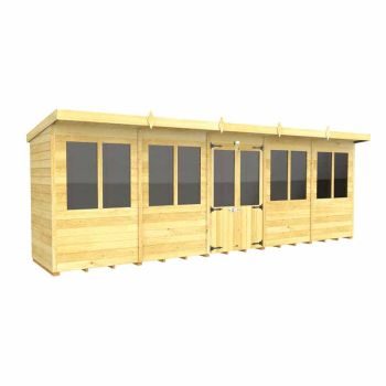 20ft x 4ft Pent Summer House - Wood - L118 x W589 x H201 cm