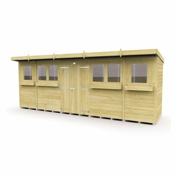 20 x 4 Feet Pent Summer Shed - Wood - L118 x W589 x H201 cm