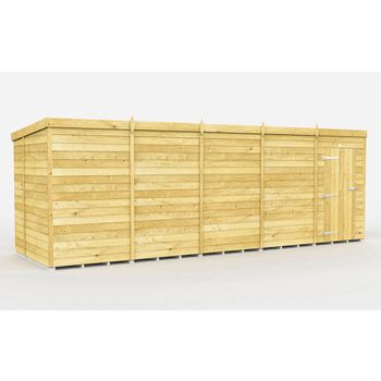 20 x 7 Feet Pent Shed - Single Door Without Windows - Wood - L214 x W589 x H201 cm