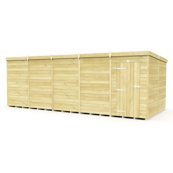 20 x 8 Feet Pent Shed - Single Door Without Windows - Wood - L231 x W589 x H201 cm