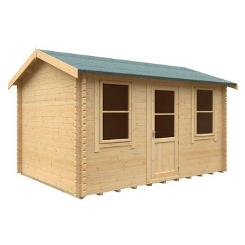 14x10w The Skipton Plus 44mm Cabin - L415 x W295 x H272.6 cm - Solid Wood/Softwood/Pine - Natural