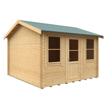 12x12w The Skipton Plus 44mm Cabin - L355 x W355 x H282.9 cm - Solid Wood/Softwood/Pine - Natural