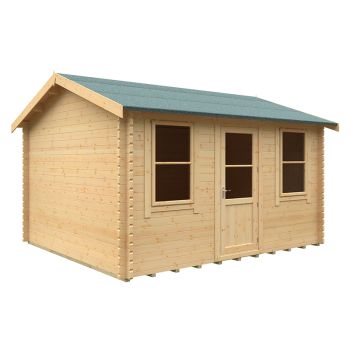14x12w The Skipton Plus 44mm Cabin - L415 x W355 x H282.9 cm - Solid Wood/Softwood/Pine - Natural