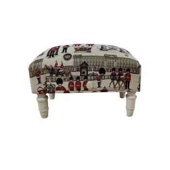 London Fabric Footstool with Drawer - L28 x W45 x H25 cm