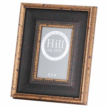 Antique Beaded 4X6 Photo Frame - Wood - L3 x W21 x H26 cm - Black/Gold