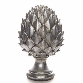 Large Pinecone Finial - Ceramic - L19 x W19 x H30 cm - Silver
