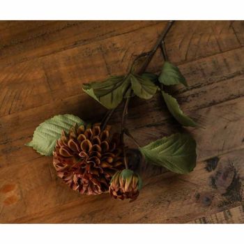 Deep Mustard Dahlia Stem Artificial Plant - Plastic - L28 x W28 x H62 cm