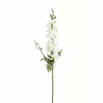 Tall Delphinium Stem Artificial Plant - Plastic - L21 x W21 x H84 cm - White