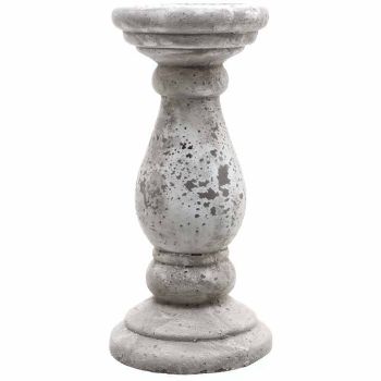 Candle Holder - Ceramic - L14 x W14 x H30 cm - Stone