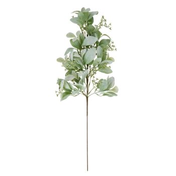 Large Winter Sprig with Lambs Ear and Wax Flower - Plastic - H70 cm - Green