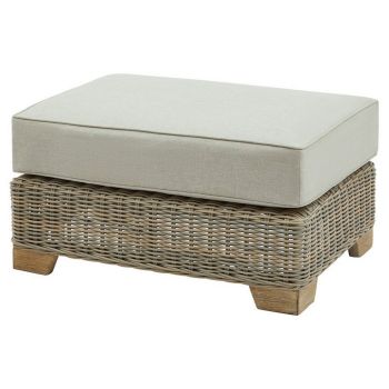 Capri Collection Outdoor Foot Stool - Metal - L56 x W81 x H24 cm - Beige