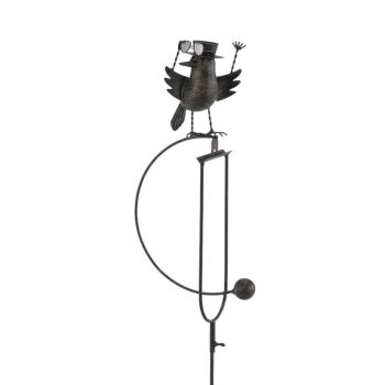 Bird Rocker Garden Stake - Metal - L5 x W10 x H44 cm