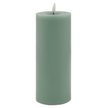 Luxe Collection Melt Effect LED Candle - Wax - L9 x W9 x H23 cm - Sage