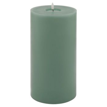 Luxe Collection Melt Effect LED Candle - Wax - L15 x W15 x H30 cm - Sage