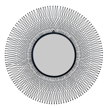 Rio Large Wire Mirror - Glass - L5 x W109 x H109 cm - Black