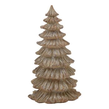 Medium Pine Tree Sculpture - Resin - L14 x W14 x H25 cm - Brown