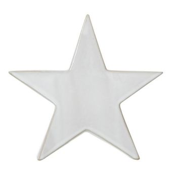 Large Standing Star Decoration - Ceramic - L5 x W20 x H19 cm - White