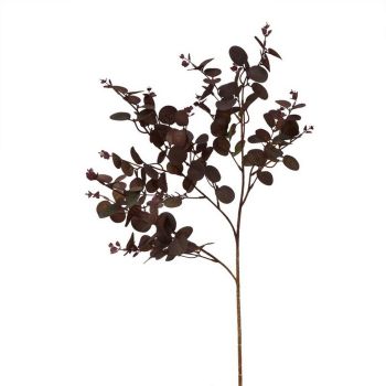 Eucalyptus Bunch (Single Stem Flower) - Plastic - Height 75 cm - Burgundy