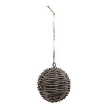 The Noel Collection Bauble - Wicker - L10 x W10 x H10 cm - Brown