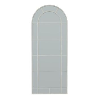 Large Arched Window Mirror - Wood - L4 x W80 x H200 cm - White