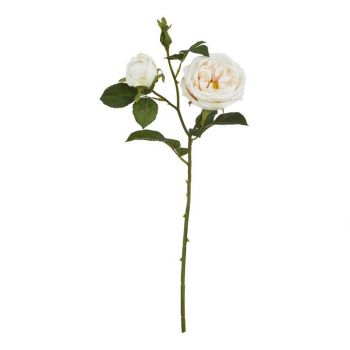 The Natural Garden Collection Palest Blush Charity Rose (Single Stem Flower) - Plastic - Height 58 cm - Pink