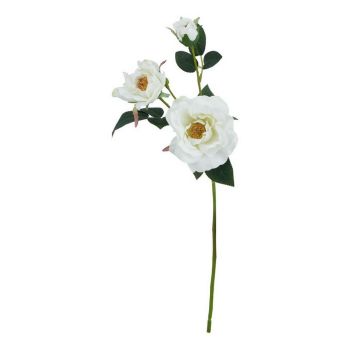 The Natural Garden Collection Tea Rose (Single Stem Flower) - Plastic - Height 60 cm - White