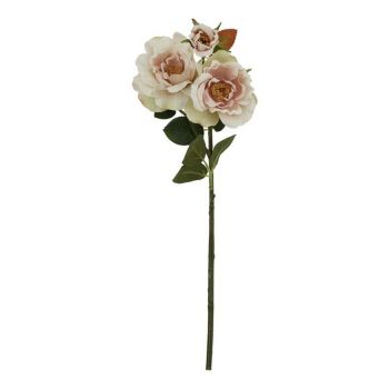 The Natural Garden Collection Palest Blush Tea Rose (Single Stem Flower) - Plastic - Height 60 cm - Pink