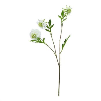 The Natural Garden Collection Scabious - Artificial Flower (Single Stem) - Plastic - L17 x W21 x H65 cm - White