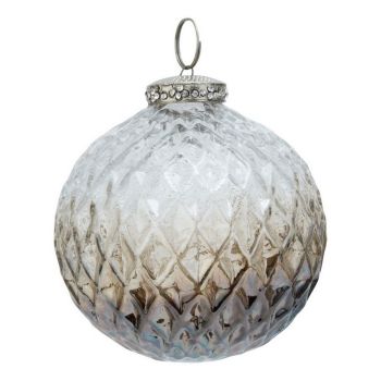 Coffee Ombre Collection Detailed Bauble - Glass - L9 x W9 x H10 cm
