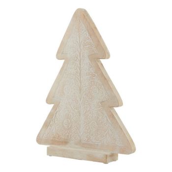 White Wash Collection Large Patterned Decorative Tree - Wood - L6 x W32 x H43 cm - Brown