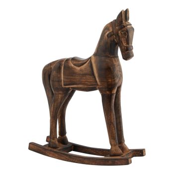 Natural Rocking Horse - Wood - L8 x W25 x H32 cm - Brown