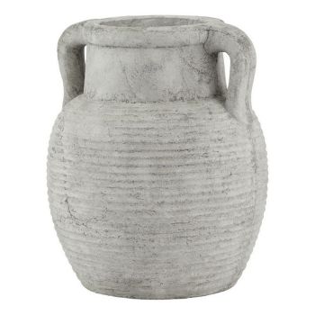 Athena Stone Amphora Pot - Ceramic - L23 x W23 x H27 cm - White