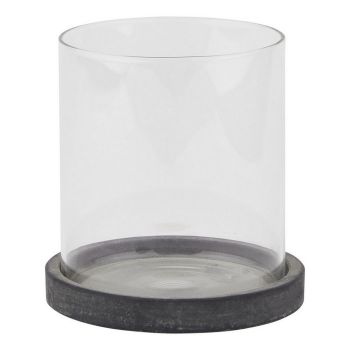 Amalfi Hurricane Lantern - Ceramic - L14 x W14 x H14 cm - Grey