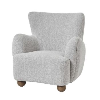 Greige Hui Large Armchair - Wood - L91 x W95 x H96 cm