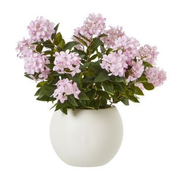 Large Pink Hydrangea Plant in Pot - Plastic - L55 x W55 x H71 cm - Pink