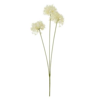 Three Head Allium Spray (Single Stem Flower) - Plastic - Height 64 cm - Cream