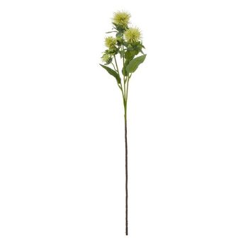 Safflower Spray (Single Stem Flower) - Plastic - Height 57 cm - Green