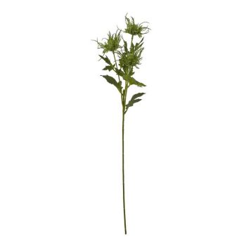 Sea Holly Spray (Single Stem Flower) - Plastic - Height 67 cm - Green