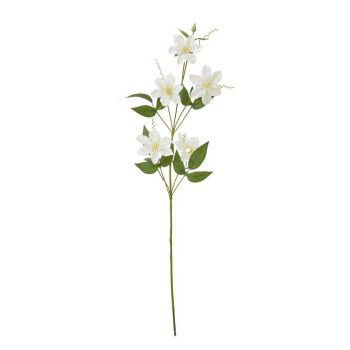 Pearl Clematis Spray (Single Stem Flower) - Plastic - Height 78 cm - Cream