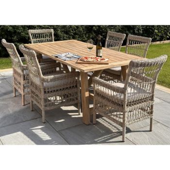 Provence Collection Outdoor Large Dining Table - Wood - L100 x W200 x H78 cm