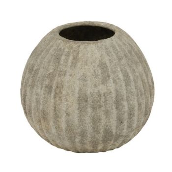 Catania Round Vase - Ceramic - L22 x W22 x H18 cm - Light Grey