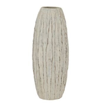 Lorenzo Tall Fin Vase - Ceramic - L27 x W27 x H70 cm - White