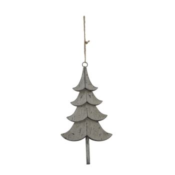Large Rustic Hanging Tree Decoration - Metal - L2 x W11 x H23 cm - Brown